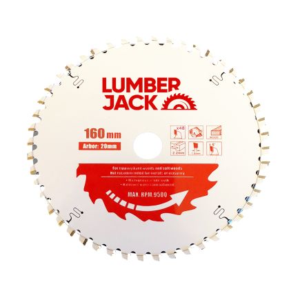 Lumberjack 160mm 48 Tooth Pro Circular Saw Blades 20mm Bore
