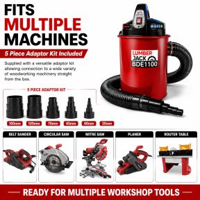 Lumberjack 1100W 50L dust extractor including 5 piece adaptor kit