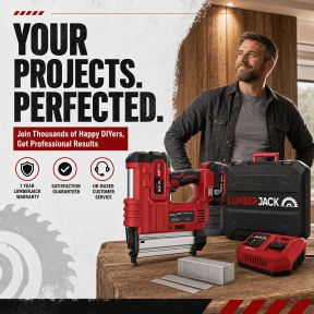 Lumberjack Cordless 20V XPSERIES Nail & Staple Gun Kit Fast Charger and 2Ah Battery with Case
