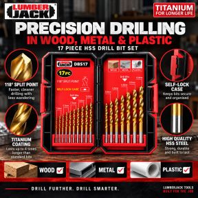 Lumberjack 17 Piece Drill Bit Set HSS Masonry Metal Bits
