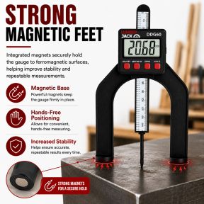 Lumberjack LCD Digital Height Depth Gauge Electronic Caliper Magnetic Ruler Tool 0- 85mm