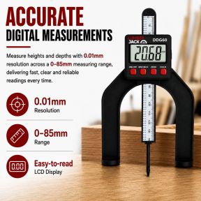 Lumberjack LCD Digital Height Depth Gauge Electronic Caliper Magnetic Ruler Tool 0- 85mm