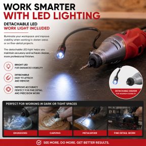 Lumberjack 170W Rotary Tool Set with 120 Accessories, Variable Speed 8000-35000 RPM for Polishing, Shaping, Drilling & Sanding