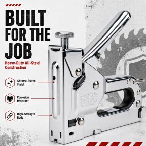 Lumberjack 3 in 1 Heavy Duty Staple Nail Gun Stapling & Nailing Tacker