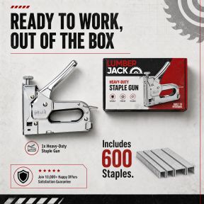 Lumberjack 3 in 1 Heavy Duty Staple Nail Gun Stapling & Nailing Tacker
