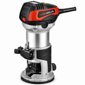 Lumberjack 710W Trim Router, Digital Display & 6 Variable Speeds, 13,000-33,000 RPM