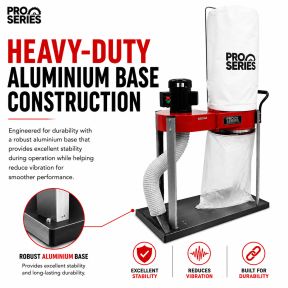 Lumberjack PRO SERIES 57 Litre Dust Extractor 750W Single Bag Collector with Floor Cleaner Attachment and Swivel Castors
