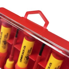 Lumberjack 6pc Insulated Precision Screwdriver Set VDE Certified, Soft Grip Handles, Chrome Vanadium Steel, Phillips & Flat Profile for Electrical Work