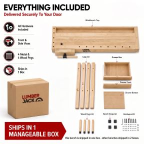 Lumberjack Heavy Duty Solid Wooden Woodworking Work Bench Drawer 2 Vice
