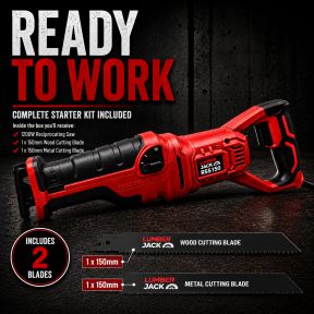 Lumberjack Reciprocating Recip Saw Heavy Duty with 1200W Motor for Metal Wood & Plastic Use