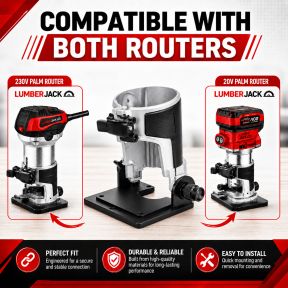 Lumberjack Tilting Router Base Attachment for Compact 1/4 Inch Trim Palm Routers